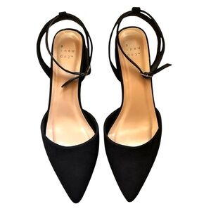 A New Day Black Melissa Heeled Shoes with Ankle Strap